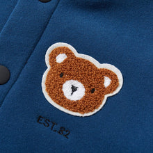 Load image into Gallery viewer, HC1095SE-Winter Plus Velvet Bear Patch Long Sleeve Baseball Jacket
