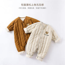 Load image into Gallery viewer, D23280LS-Embroidered bear light cotton warm jumpsuit