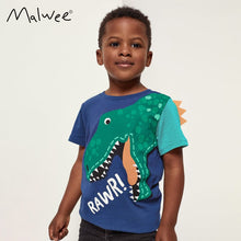Load image into Gallery viewer, 9279SE-Summer casual dinosaur print round neck short-sleeved top