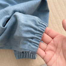 Load image into Gallery viewer, 2401327TG-秋季兒童條紋上衣&兔子造型牛仔吊帶褲