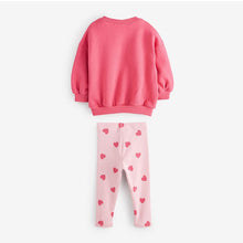 Load image into Gallery viewer, 22041TG-Little maven Autumn Girls Long Sleeve English Word Cotton Top & Heart Pants