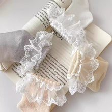 將圖片載入圖庫檢視器 W016AC-夏季透氣薄款花邊網眼中筒棉襪