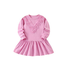 Load image into Gallery viewer, 8912DS-Autumn European and American children's V-neck plain dress
