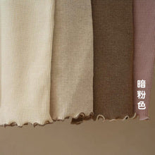 Load image into Gallery viewer, Y9458LS-Summer A-type waffle wave curling two-button bodysuit