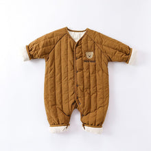 Load image into Gallery viewer, D23280LS-Embroidered bear light cotton warm jumpsuit