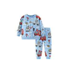 Load image into Gallery viewer, 9144TG-Autumn and winter European and American children's leisure helicopter long-sleeved top + trousers two-piece set