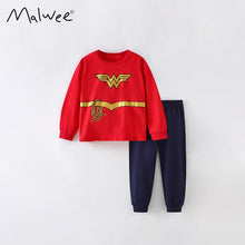 Load image into Gallery viewer, 8772TG-malwee children's round neck long-sleeved pants suit
