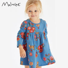 Load image into Gallery viewer, 8905DS-Autumn round neck floral long sleeve dress