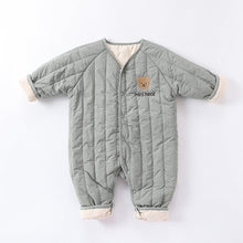 Load image into Gallery viewer, D23280LS-Embroidered bear light cotton warm jumpsuit