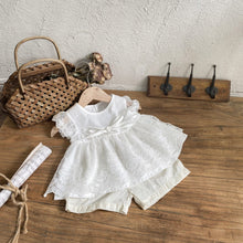 Load image into Gallery viewer, Y7413DS-Summer solid color lace flying sleeve princess dress