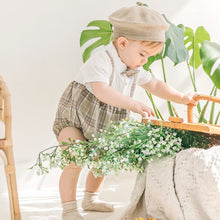 Load image into Gallery viewer, 71711LS-Summer Korean baby gentleman bow tie short-sleeved bodysuit (without hat)