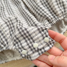 Load image into Gallery viewer, 2401337LS-Spring cartoon small plaid fake two-piece long-sleeved bodysuit