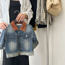 Load image into Gallery viewer, TC2019SE-Autumn Korean style patchwork retro denim jacket