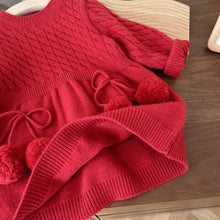 Load image into Gallery viewer, AQ024DS-Cute Thickened Girls Solid Color New Year Greetings Dress