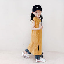 Load image into Gallery viewer, 22007PCW-Japanese style short-sleeved open X-shaped versatile knitted long skirt parent-child outfit
