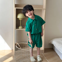 Load image into Gallery viewer, X85611TG-Summer short-sleeved green casual suit & dress