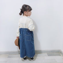 Load image into Gallery viewer, 23174PCW-Japanese autumn and winter parent-child wear loose extra-long denim overalls skirt