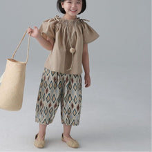 Load image into Gallery viewer, BB2415PA-Spring and summer girls diamond check pleated three-quarter bloomers