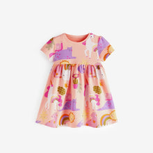 Load image into Gallery viewer, 9305DS-Summer European and American children's casual short-sleeved rainbow horse dress