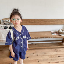 Load image into Gallery viewer, 123278TG-Summer Korean English short-sleeved shirt + shorts two-piece set