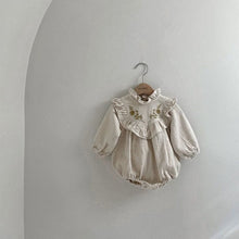 Load image into Gallery viewer, Y9384LS-Hooded flower embroidery stand-up collar bodysuit