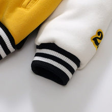 Load image into Gallery viewer, HC1093SE-Little maven contrast color long sleeve plus velvet baseball jacket