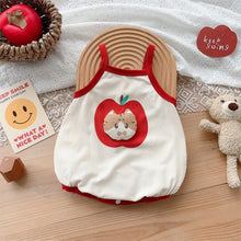 Load image into Gallery viewer, 2402248LS-Summer sleeveless apple cat triangle bodysuit