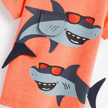 Load image into Gallery viewer, 9258SE- Summer European and American children's casual shark short-sleeved tops