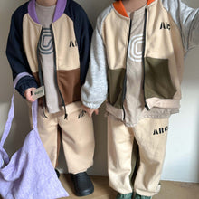 Load image into Gallery viewer, C85070TG-Baby sports color matching casual sweatshirt jacket and pants two-piece set