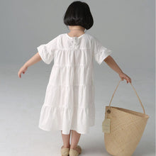 Load image into Gallery viewer, BB-2425DS-Japanese style short-sleeved solid color cake dress parent-child outfit