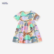 Load image into Gallery viewer, S1882DS-Summer colorful animal short-sleeved dress