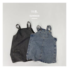 Load image into Gallery viewer, 1202DS-Summer Japanese style pocket denim suspender denim dress