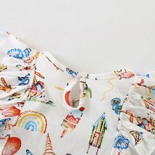 Load image into Gallery viewer, 9234SE-Summer graffiti skirt style short-sleeved top