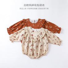 Load image into Gallery viewer, D23119LS-Spring and Autumn Retro Floral Nordic Style Long Sleeve Bodysuit