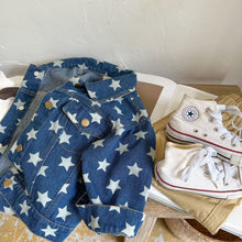 Load image into Gallery viewer, TC1465SE-Autumn boys and girls short denim jacket with full star print