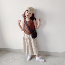 Load image into Gallery viewer, BB2108PCW-Spring and summer high elastic ribbed Morandi color vest parent-child outfit