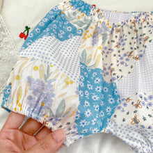 Load image into Gallery viewer, S23139TG-Spliced floral lantern suspender top and shorts two-piece suit