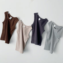 Load image into Gallery viewer, BB2108PCW-Spring and summer high elastic ribbed Morandi color vest parent-child outfit
