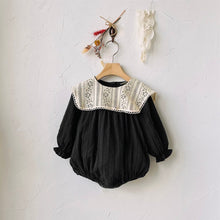 Load image into Gallery viewer, Y9306LS-Spring lace large lapel bodysuit