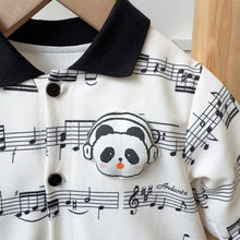 Load image into Gallery viewer, 2401204LS-Spring lapel cute singing panda romper