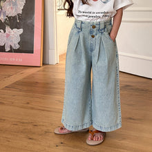 將圖片載入圖庫檢視器 24T116SE-韓國版花邊吊帶娃娃衫&牛仔褲【許願款】