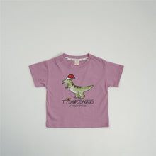 Load image into Gallery viewer, 24048SE-Summer pure cotton cute dinosaur baby short-sleeved top