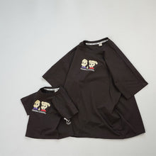 Load image into Gallery viewer, 24094PCW-Summer Japanese Korean style playful brother and sister print short-sleeved parent-child tops