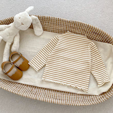 Load image into Gallery viewer, S23200SE-Autumn half-high collar wood ear edge floral thin long-sleeved top