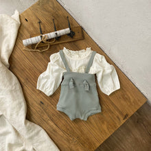 Load image into Gallery viewer, Y5407LS Spring and Summer Cotton Stripe Adjustable Waist Bib Jumpsuit + Hairband