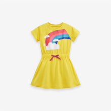 Load image into Gallery viewer, S1890DS-Summer cotton short-sleeved rainbow princess dress