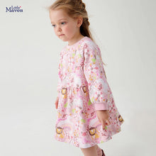 Load image into Gallery viewer, S1655DS-Little maven autumn European and American lion pure cotton girls long-sleeved dress