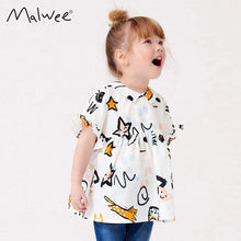 Load image into Gallery viewer, 8133SE-Summer European and American children's star print skirt style short-sleeved top