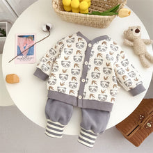 Load image into Gallery viewer, 2303381TG-Autumn buttoned panda jacket + trousers set