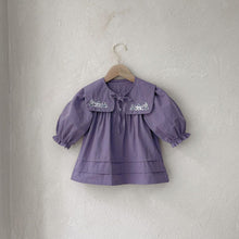 Load image into Gallery viewer, Y8368DS-Autumn Embroidered Shawl + Lantern Sleeve Long Sleeve Dress Two-piece Set